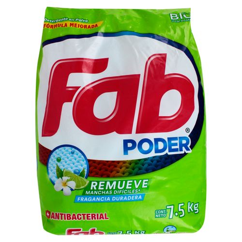 Detergente En Polvo Fab3, Medio Limón - 7.5kg