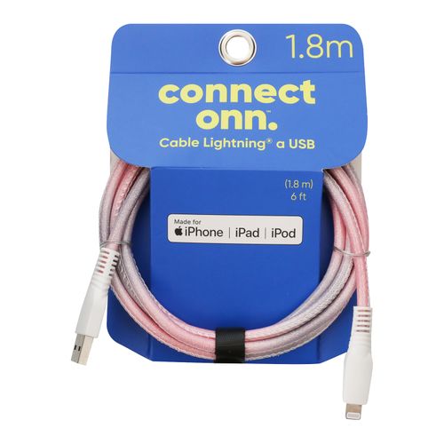 Cable Onn Ltg Gris Naranja Usb 1 8M Luz