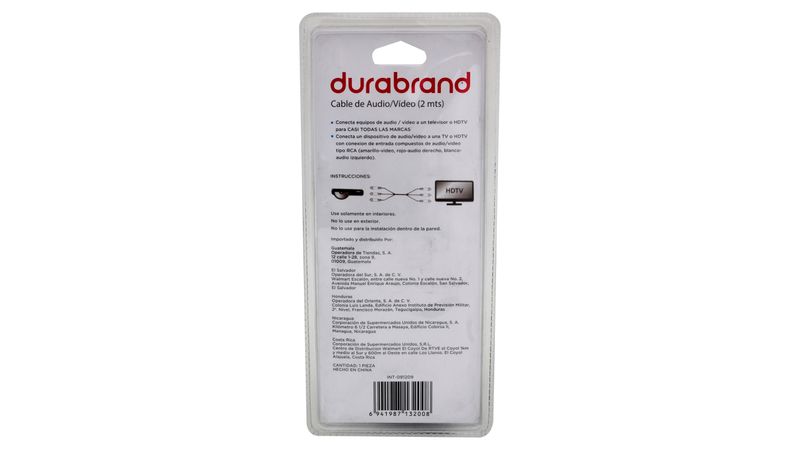 Comprar Cable Durabrand Audio / Video Rca Cable 2Mt Modelo Int-091205