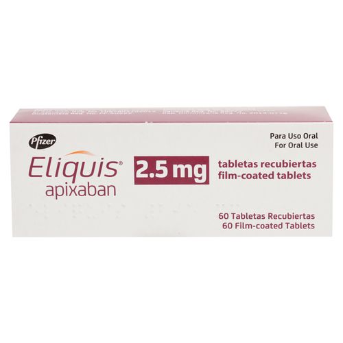 Eliquis Pfizer 2.5 Mg X 60 Tableas