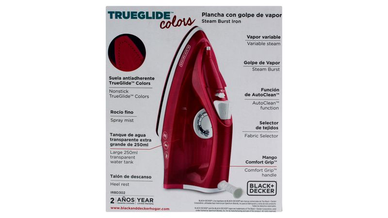 Comprar Plancha De Vapor Black+Decker® Trueglide Colors Con Golpe De Vapor,  Azul, Irbd300, Walmart Guatemala - Maxi Despensa