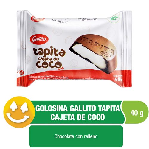 Chocolate Tapita Cajeta De Coco Gallito 40g