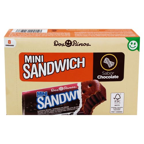 Helado Dos Pinos, MiniSándwich Chocolate 8 Pack  - 384g