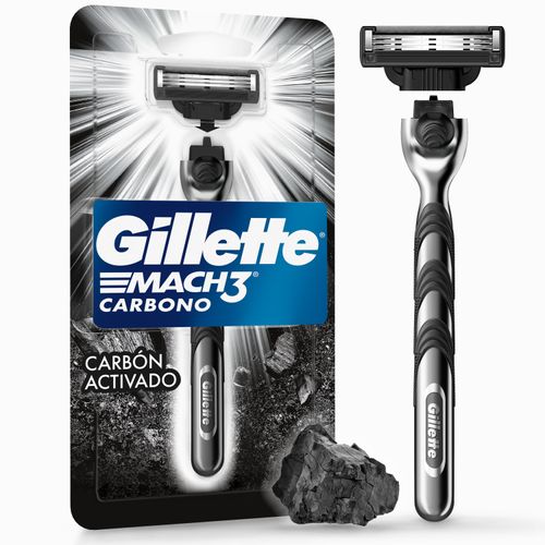 Máquina para afeitar reutilizable Gillette Mach3 Carbono -1 ud