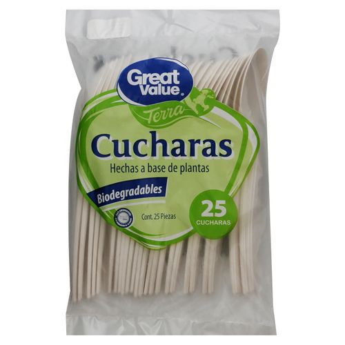Cuchara Desechable Marca Great Value Jumbo - 25 Unidades