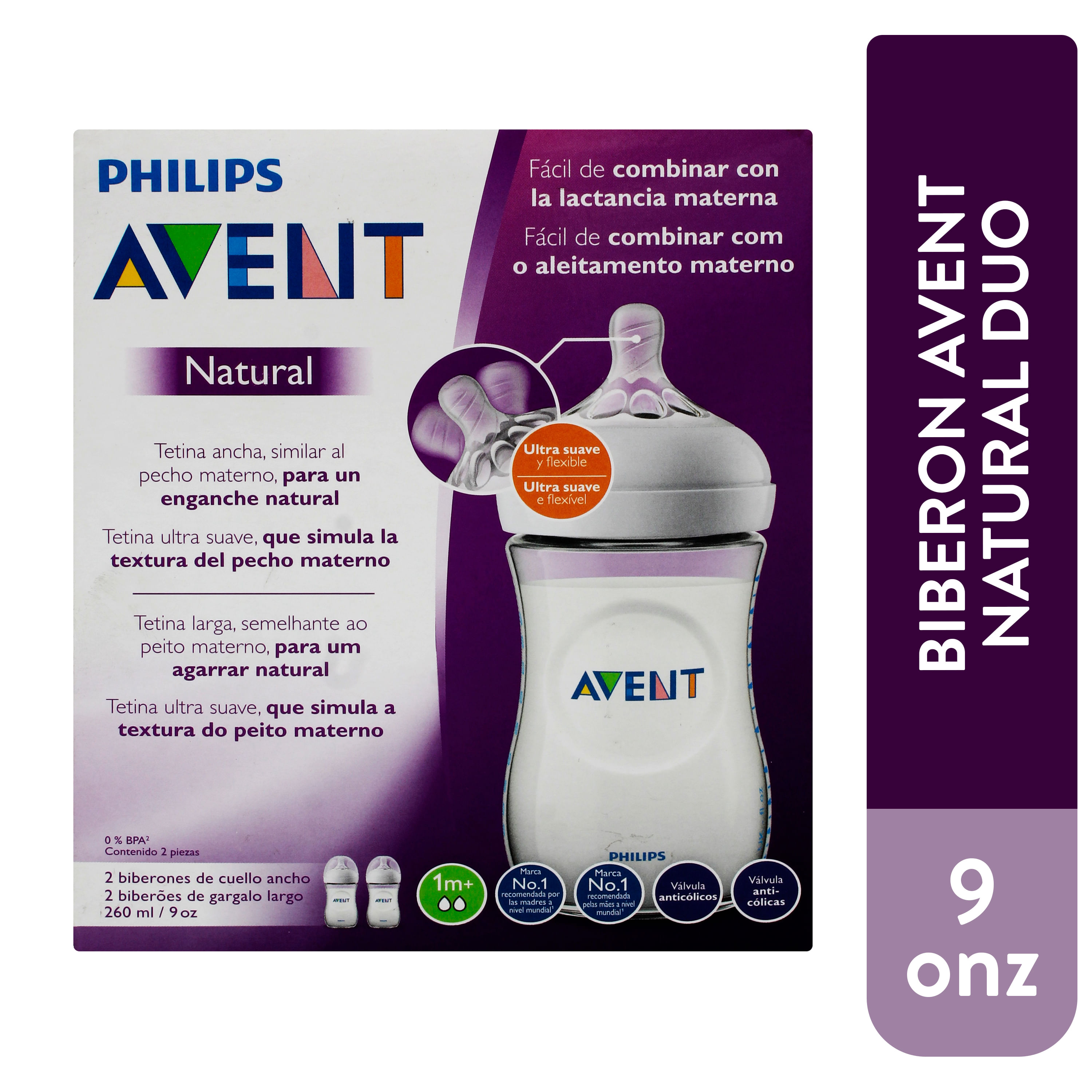 Avent Pack Biberones Natural 2x125 ml. Desde 0 meses del bebé