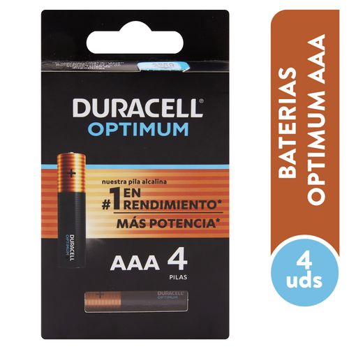 Pilas Alcalinas Duracell AAA de Larga Duración 4 Unidades - Farmacia Zentner