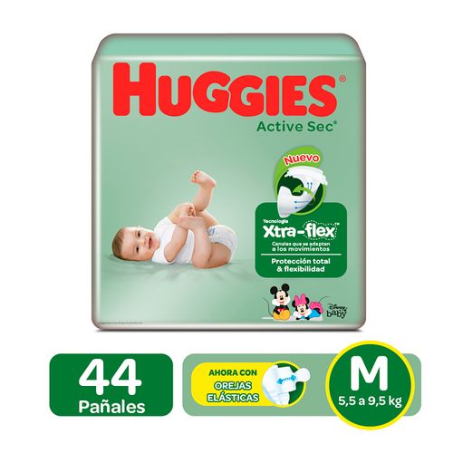Pañales Huggies Active Sec Etapa 2/M 44U