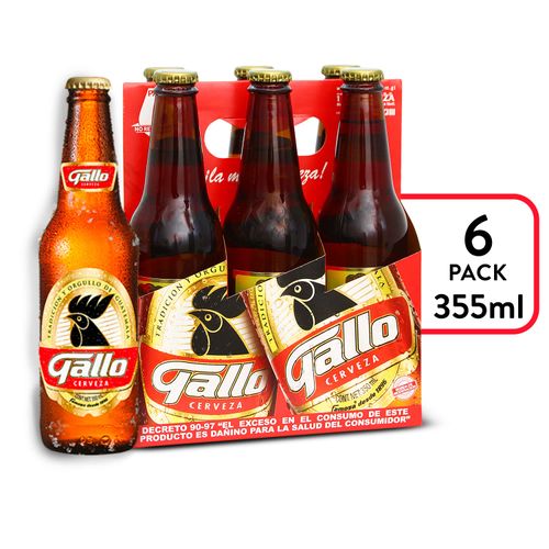 Cerveza Gallo En Botella 6 Pack - 355ml