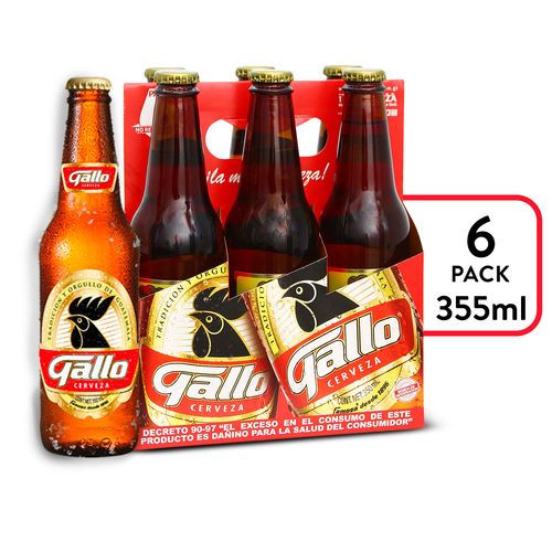 Cerveza Gallo En Botella 6 Pack - 355ml