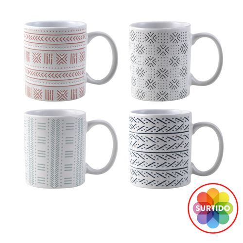 Taza Mainstays Estampada Cerámica 12Oz