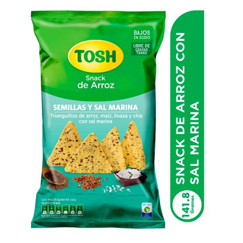 Snack Arroz Semillas Sal Marina Tosh -142g