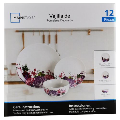 Juego de vajilla Mainstays -12 pzas