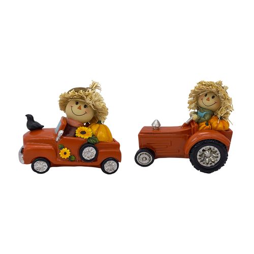 Adorno marca Way to Celebrate, espantapajaros en carrito