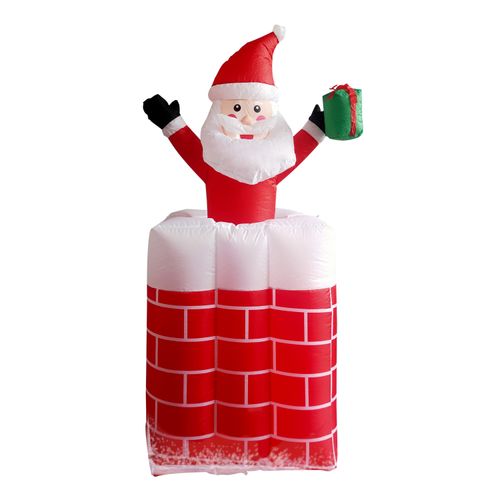 Inflable marca Holiday Time, con diseño de Santa En Chimenea -1.83m