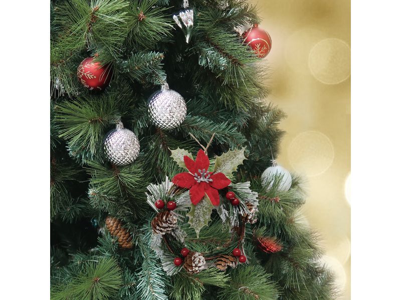 Adorno-Holiday-Time-Para-rbol-De-Navidad-Corona-Con-Pi-as-14cm-4-53173