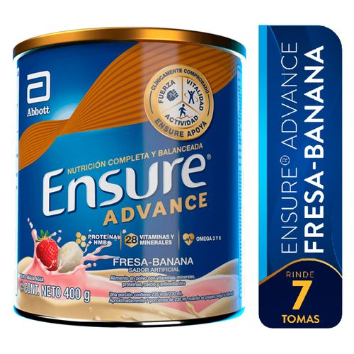 Fórmula Nutricional Ensure® Advance Fresa Y Banana - 400g