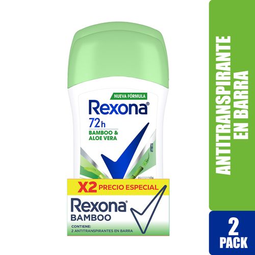 Desodorante Rexona bambu y aloe vera en barra - 100 g