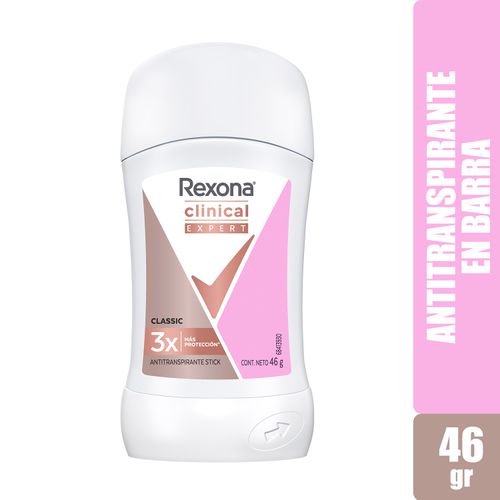 Desodorante Rexona Barra Stick Clinical Exp Clas 46Gr