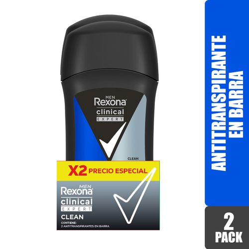 Desodorante en barra Rexona clinical expert extra dry 2 pack - 92 g