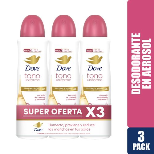 Desodorante Dove Aerosol Caléndula 3 Pack- 450ml