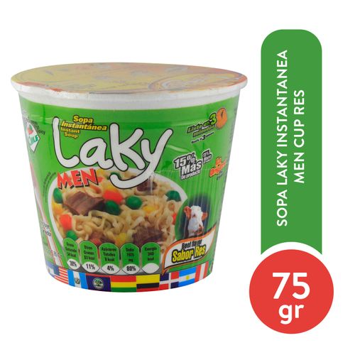 Sopa Laky Instantanea  Men Cup Res -75gr