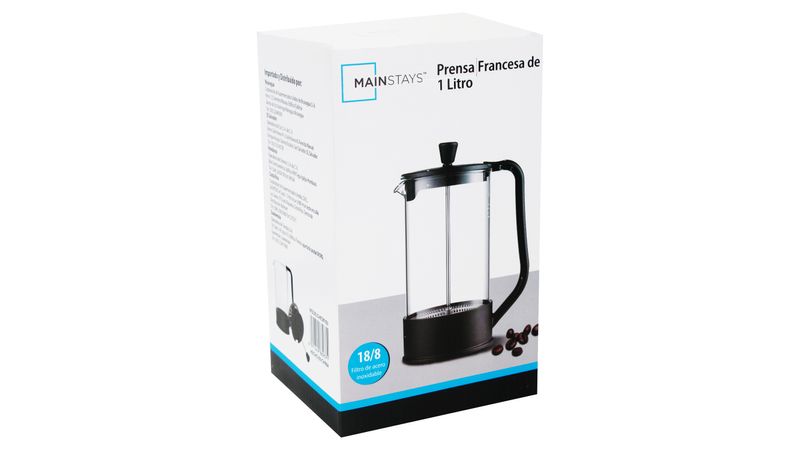 Cafetera Prensa Manual Con Embolo 1 Litro - Negra — Mis Petates