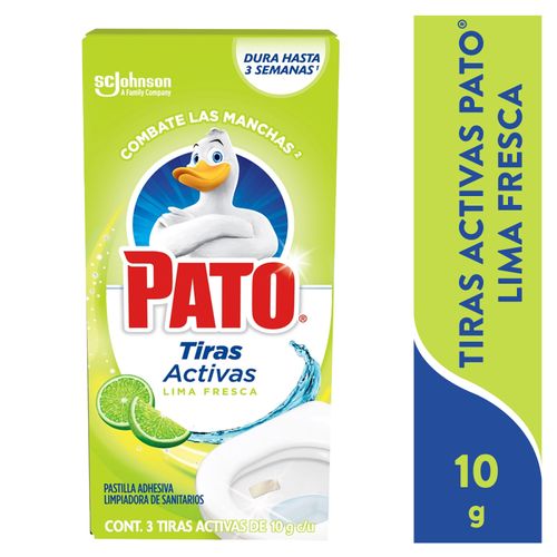 Tiras Activas Pato®  Lima Fresca Pastillas adhesivas Para Sanitario - 3 Unidades