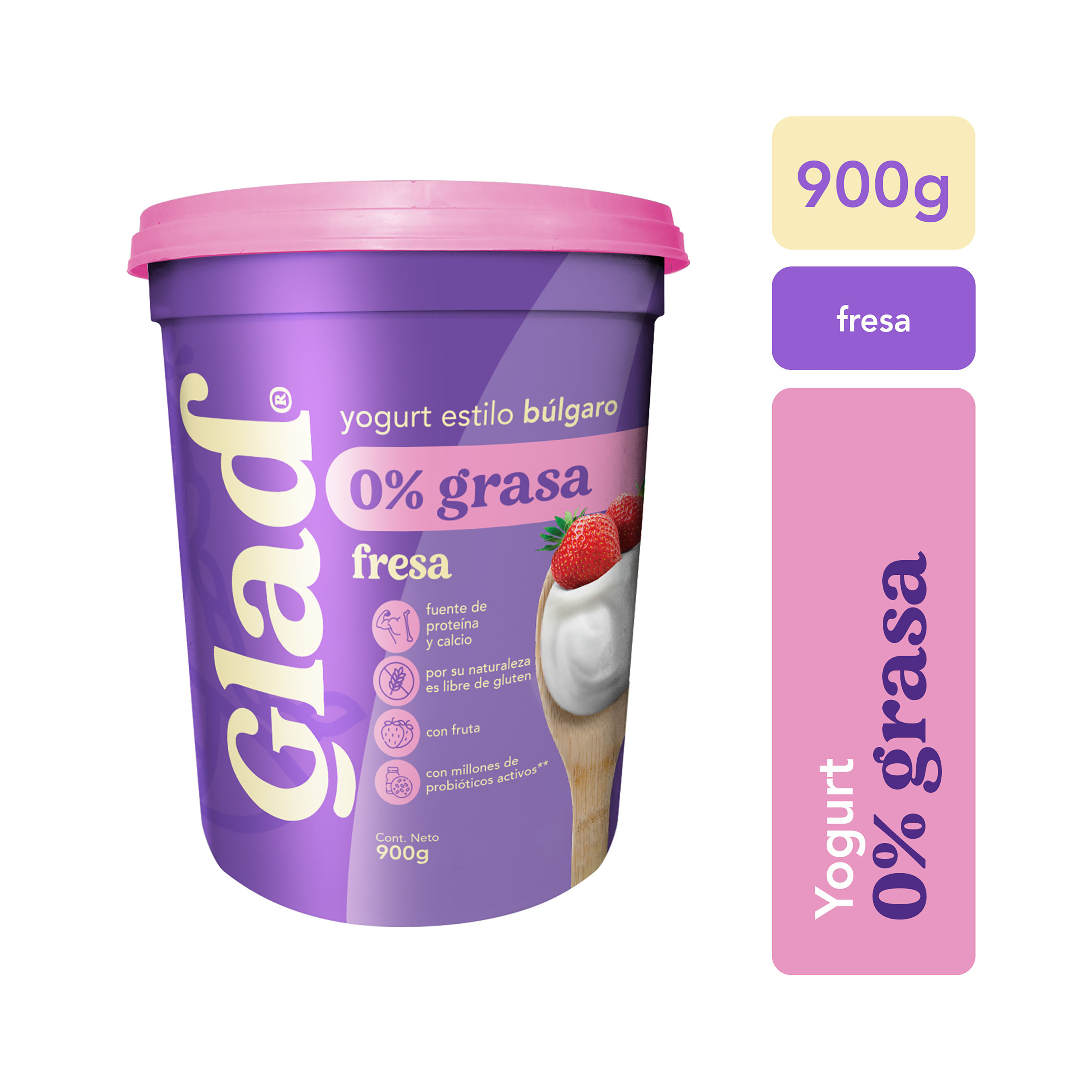 Yoghurt Fresa Mora Frutas Selectas Danone 900Gr