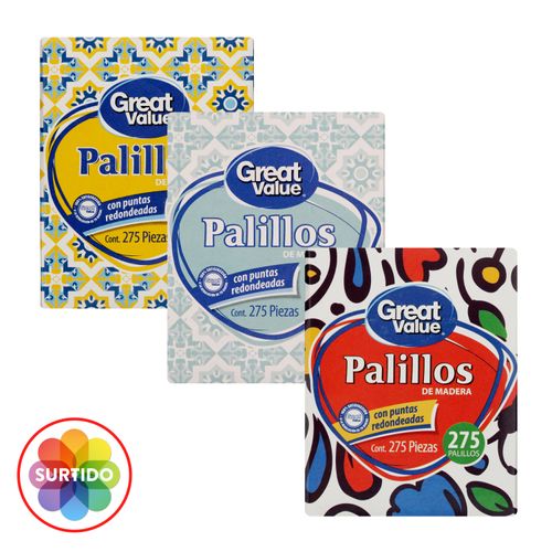Palillo De Madera Marca Great Value Caja - 275 Unidades