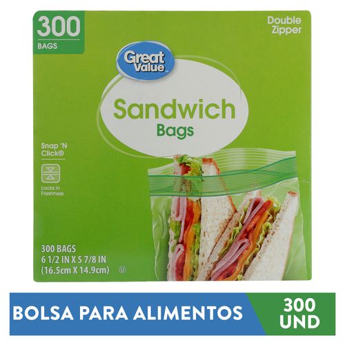 Bolsa Great Value Alimento Sandwich 300U