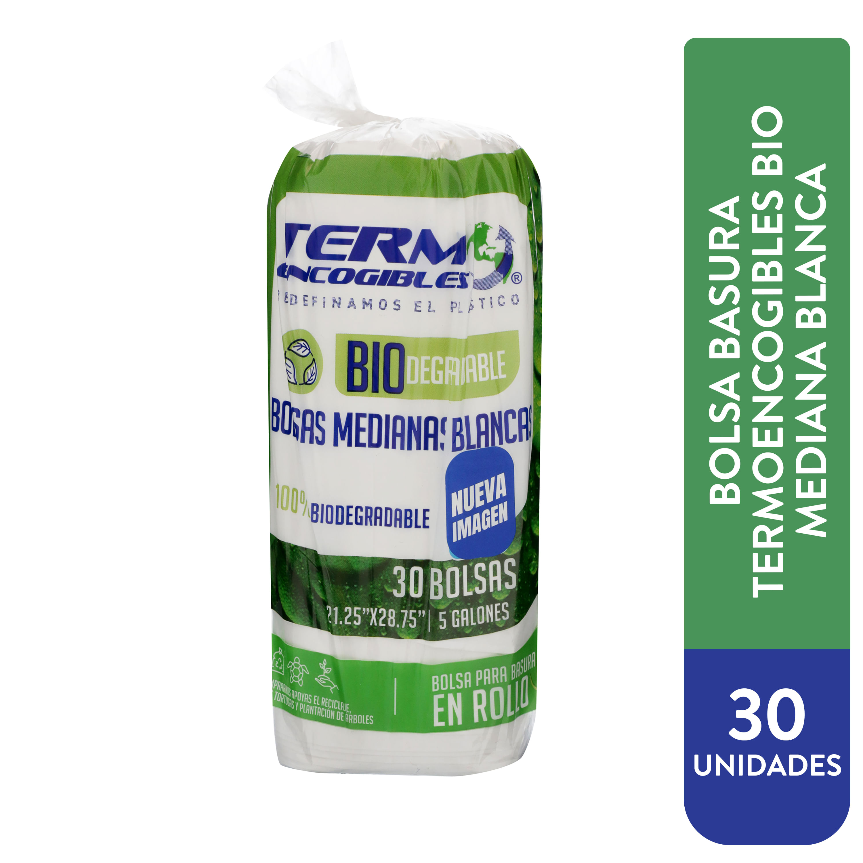Comprar Bolsa Basura Termo Bio - Rollo Mediana (21.25X28.75) Blanca- 30U, Walmart Guatemala - Maxi Despensa