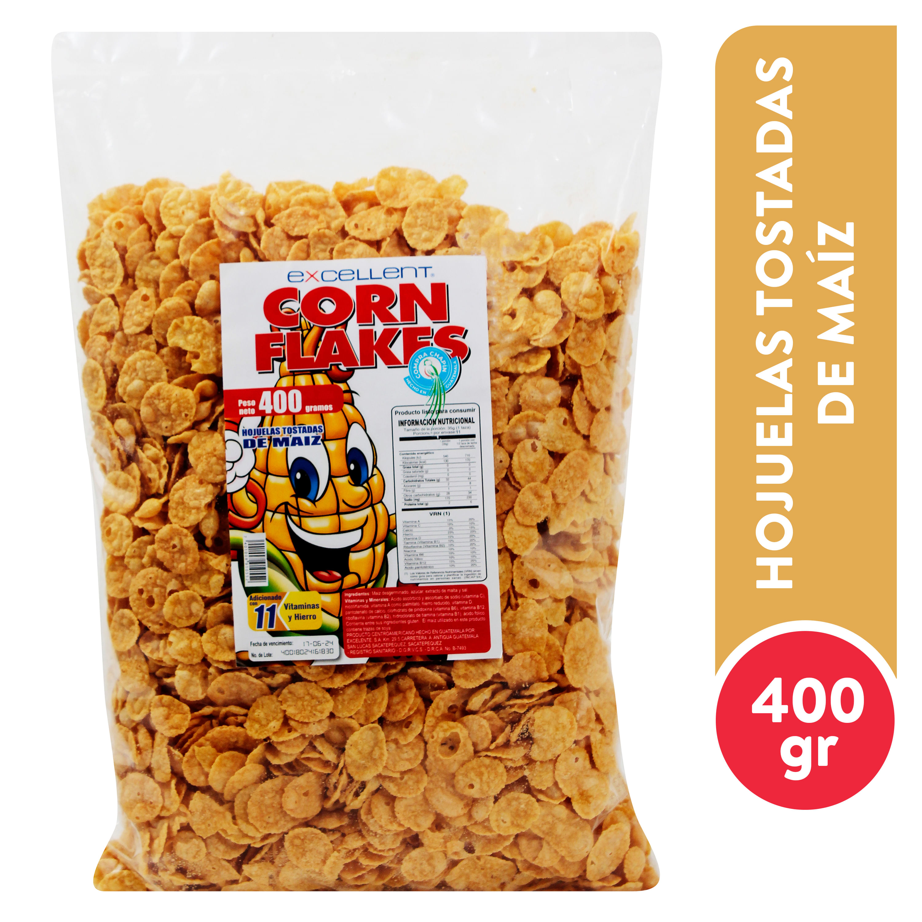 Comprar Cereal Excellent Corn Flakes 400 Gr, Walmart Guatemala - Maxi  Despensa