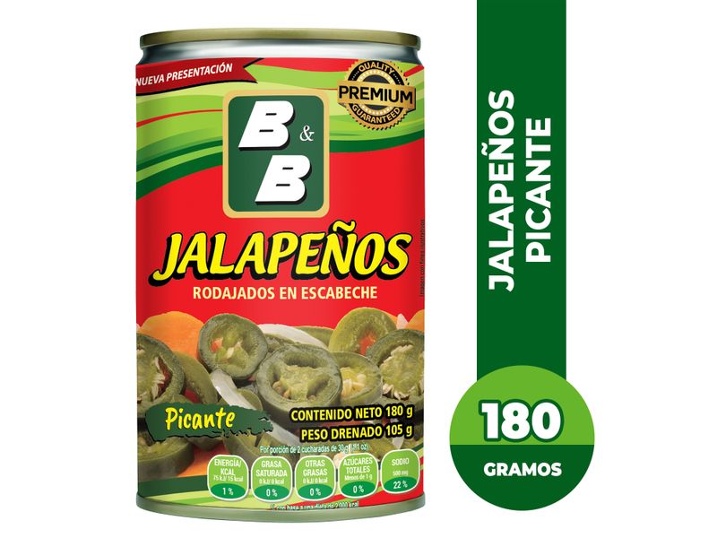 Comprar Chile Jalapeño B&B Rodajado Picante En Escabeche - 180g ...