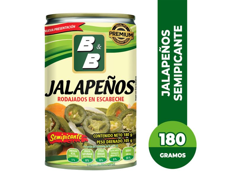 Comprar Chile Jalapeño B&B Rodajado Semipicante En Escabeche - 180g ...