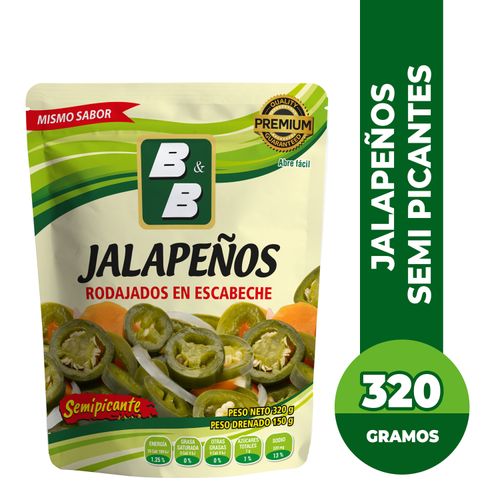 Chile B&B Jalapeño Semipicante Doy Pack -320g
