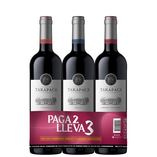 Vino Tinto Tarapacá Surtido Botella 3 Pack - 2250ml