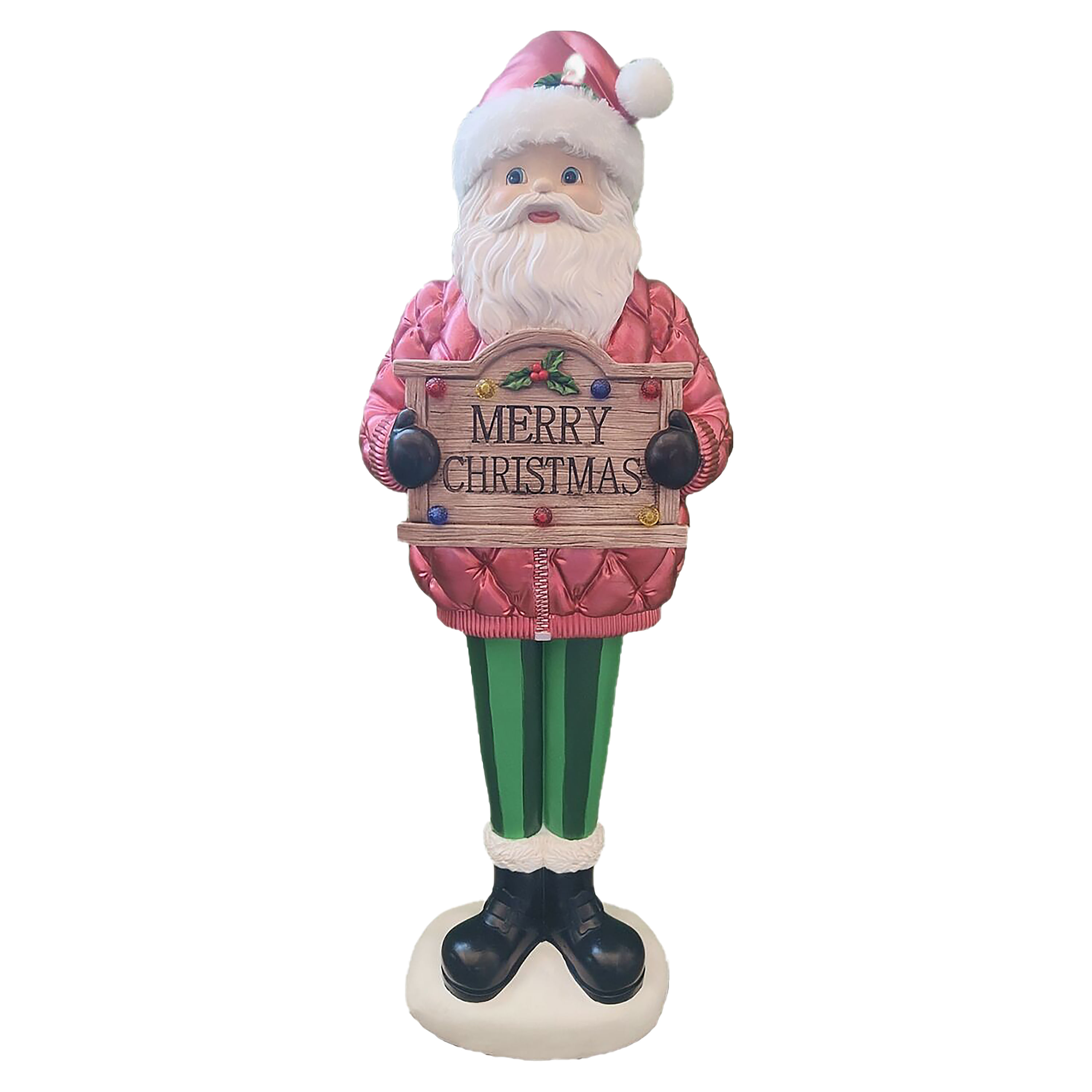 Adorno-cer-mico-Holiday-Time-Iluminado-con-dise-o-de-Santa-39-pulgadas-1-62747