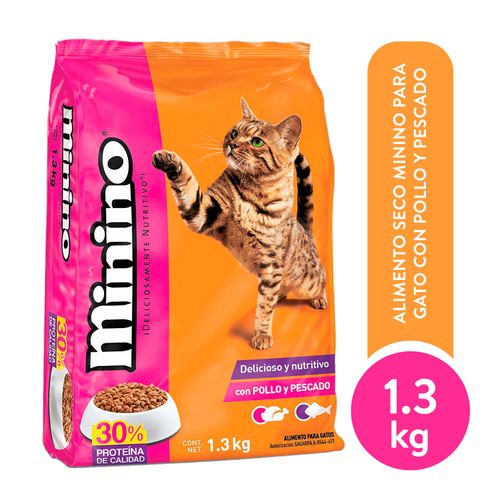 Alimento Seco Minino Para Gato Con Pollo Y Pescado - 1.3kg