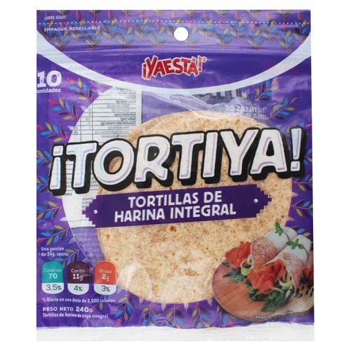 Tortilla YaEstá Integral 10 unidades - 240 g