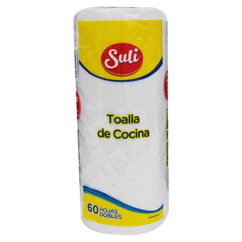 Toalla De Papel Para Cocina Tipo Mayordomo Marca Suli Color Blanca 60 Hojas - 1Rollo