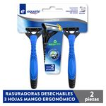 Rasuradoras-Desechables-Equate-3-Hojas-Mango-Ergon-mico-De-Goma-2Pzas-1-55669