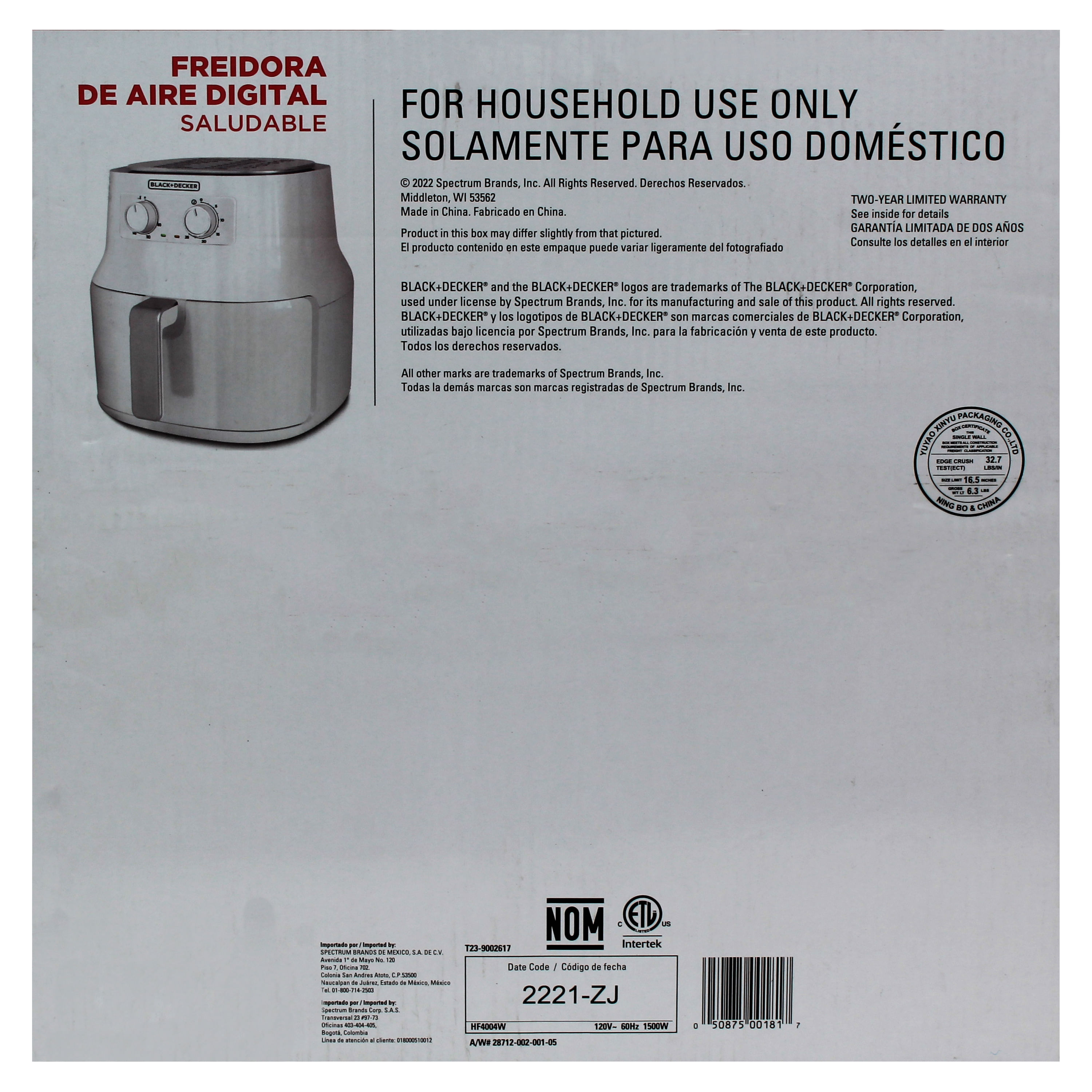 Comprar Freidora De Aire Black And Decker 4.5 L | Walmart Guatemala