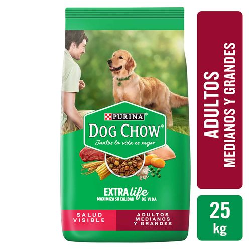 Alimento seco Dog Chow para perro adulto raza grande y mediana mezcla de carne y pollo - 25 kg