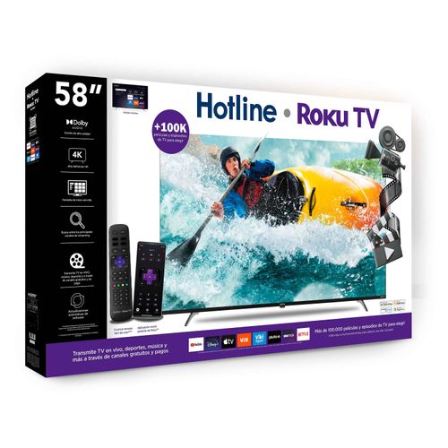 Televisor Hotline smart TV, 4K, Roku, HL58RK -58 pulgadas