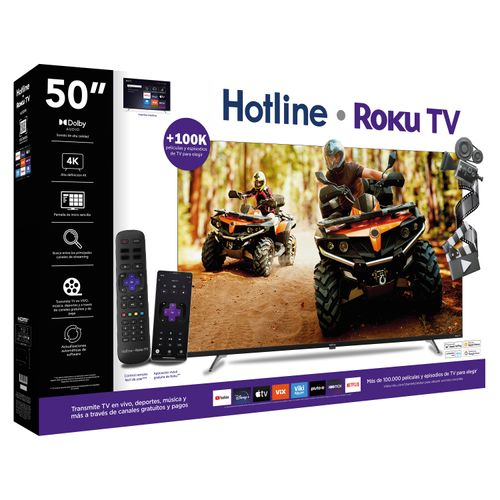 Televisor Hotline smart TV, 4K, Roku, HL50RK -50 pulgadas