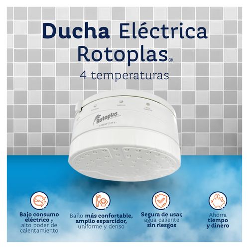 Ducha Eléctrica Rotoplas, 4 Temperaturas Con Manguera 127 Voltios