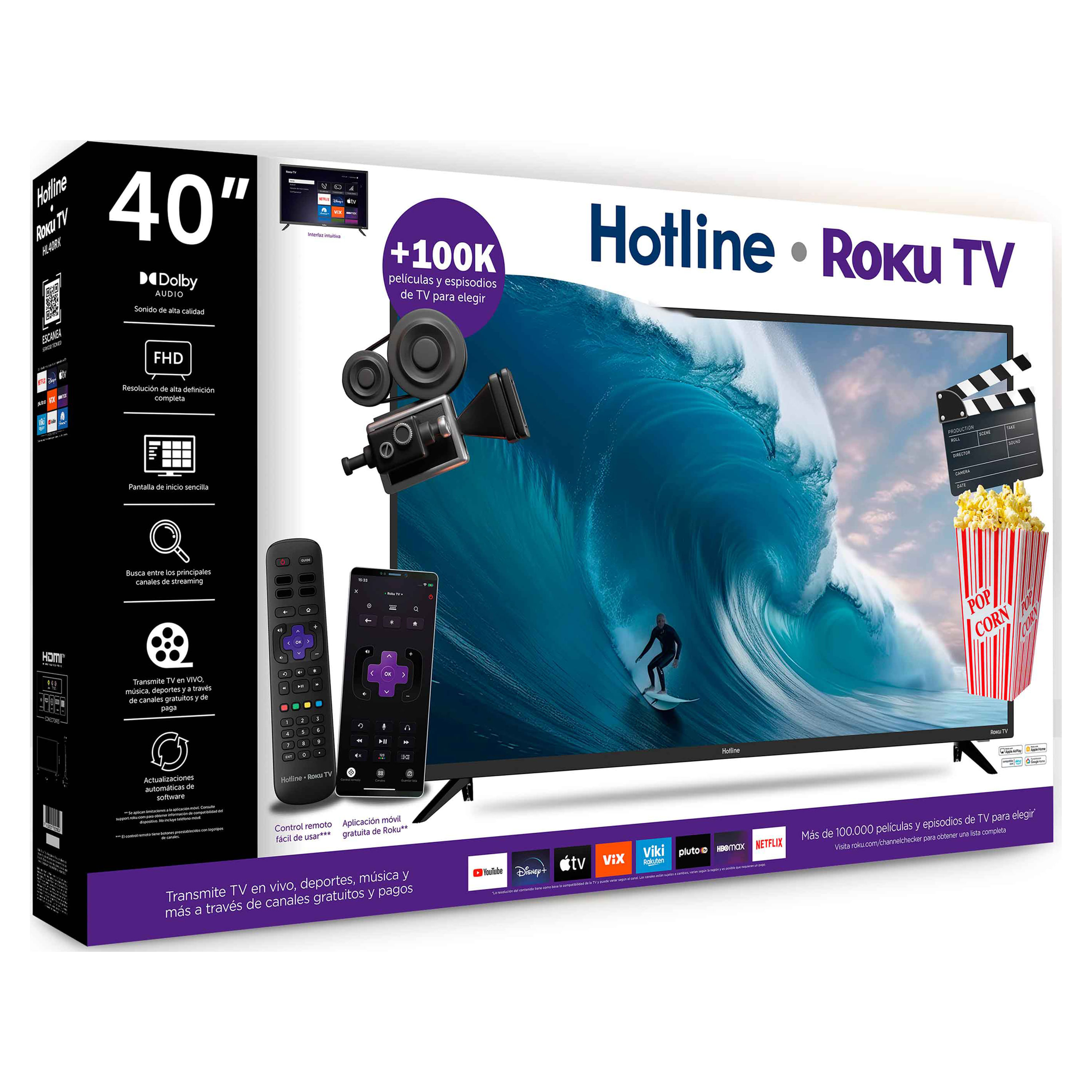 Comprar Televisor Hotline smart TV, Roku, HL40RK -40 pulgadas
