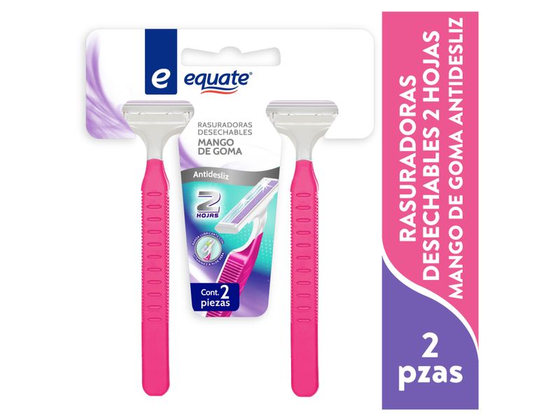 Rasuradoras-Desechables-Equate-2-Hojas-Mango-De-Goma-Antidesliz-2Pza-1-37134