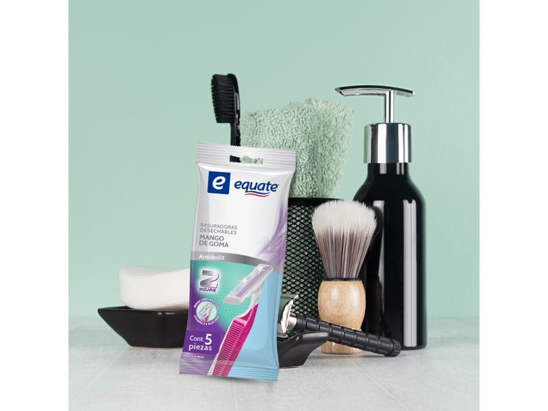 Rasuradoras-Desechables-Equate-2-Hojas-Mango-De-Goma-Antidesliz-5pzas-4-37136